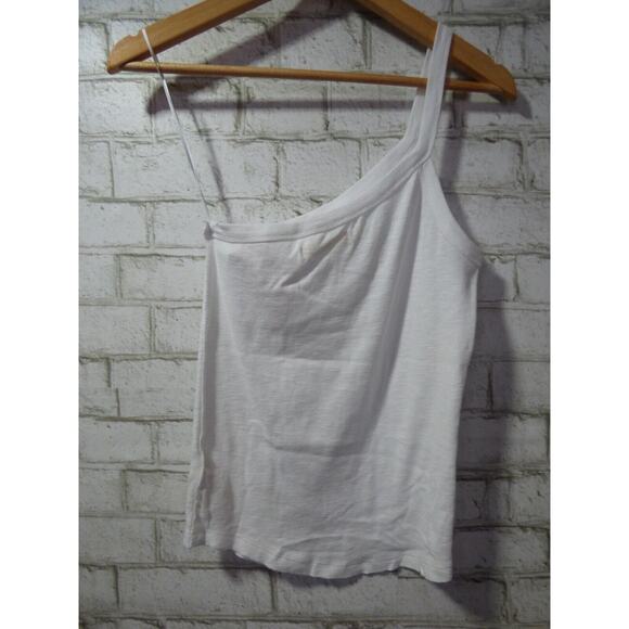 $38 We the Free People White One Way Or Another One Shoulder Tank Top M NEW - Picture 8 of 8